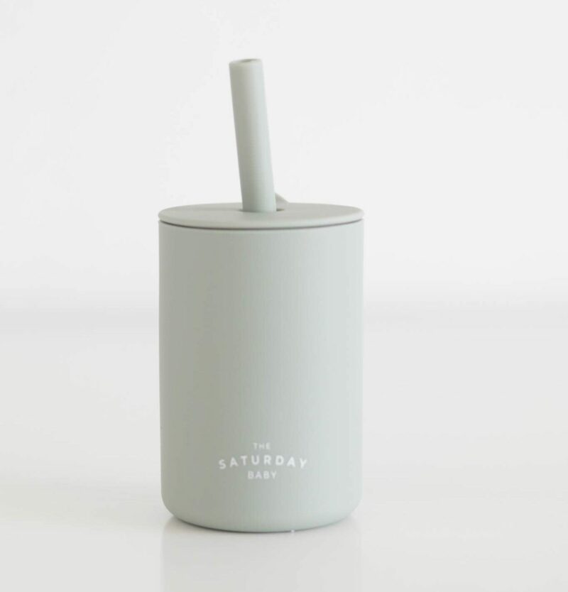 The Saturday Baby Silicone Straw Cup in Sage