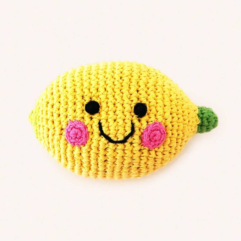 Pebble Lemon Knit Rattle