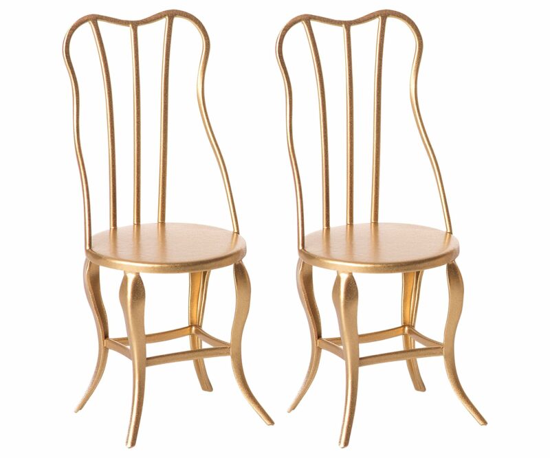 Maileg Gold Vintage Micro Chairs Set of 2
