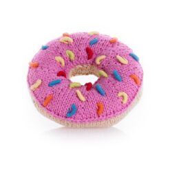 Pebble Pink Donut Knit Rattle