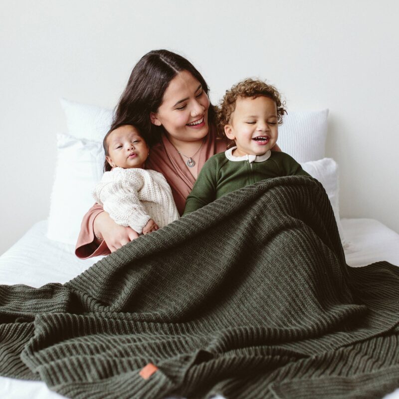 goumi Knit Organic Cotton Blanket in Pine goumi Knit Organic Cotton Blanket in Pine