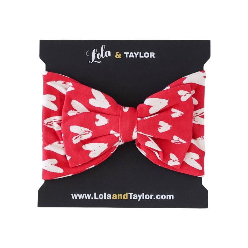 Lola & Taylor Lots of Love Organic Cotton Top Knot Headband