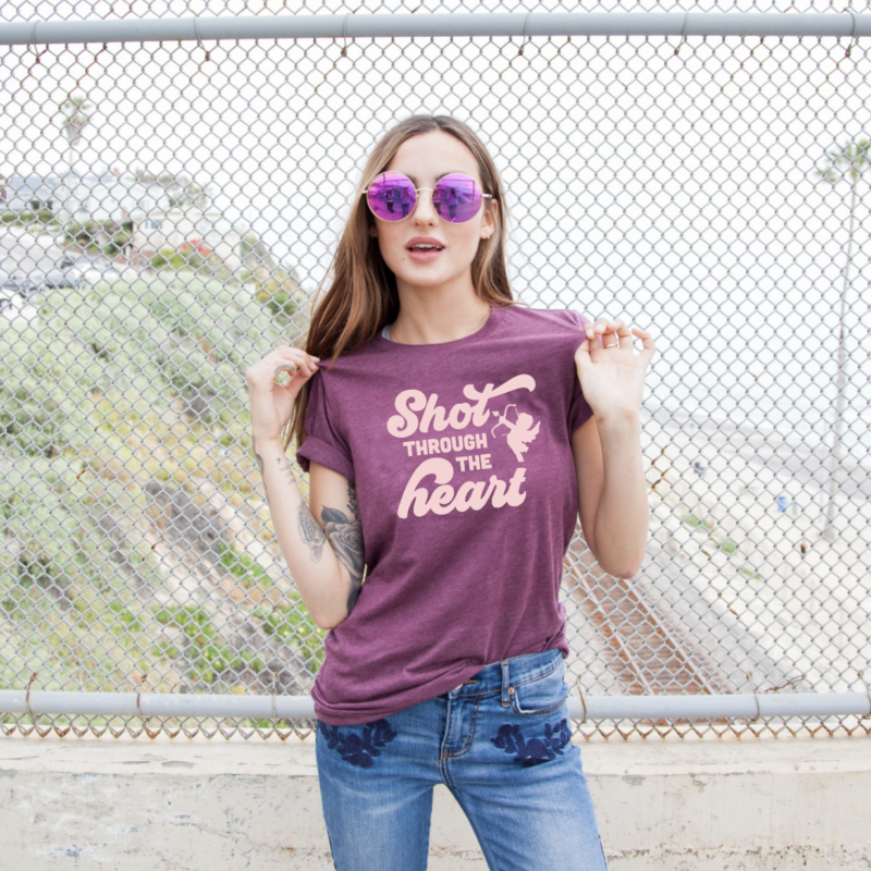 Saturday Morning Pancakes Shot Through the Heart Adult T-Shirt