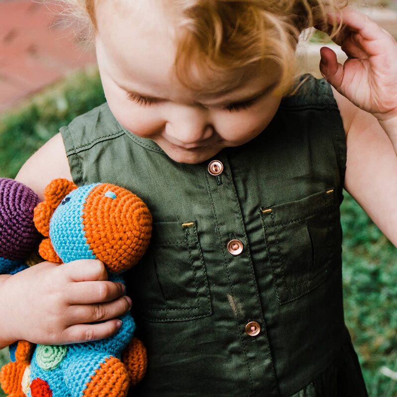 Pebble Turquoise Steggy Dinosaur Rattle