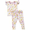 macaron+me Ice Cream Bamboo Viscose Flutter Sleeve Pajama Set