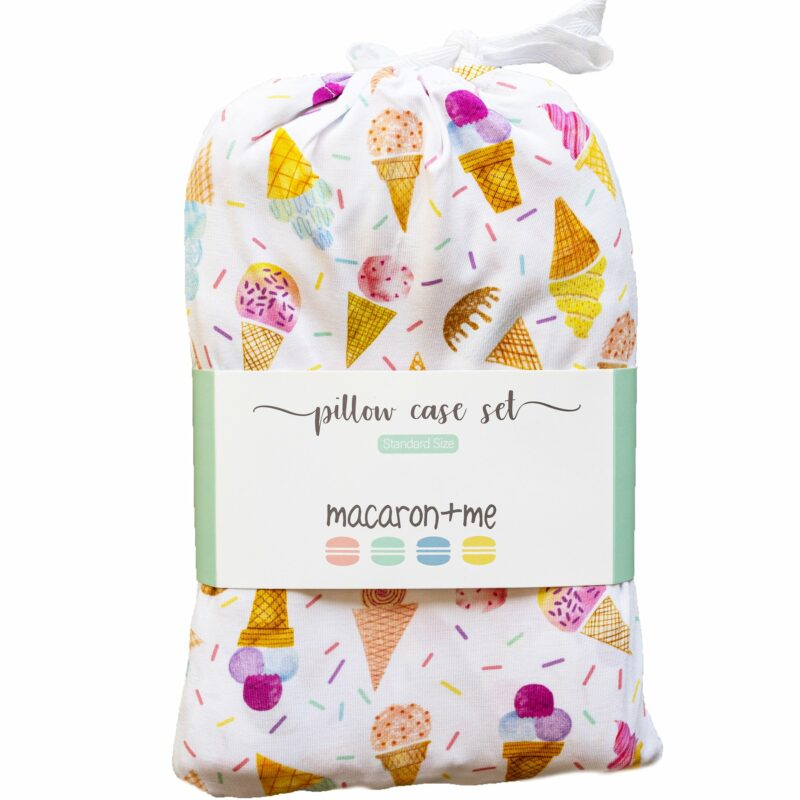 macaron+me Ice Cream and Sprinkles Bamboo Pillow Case 2-Pack