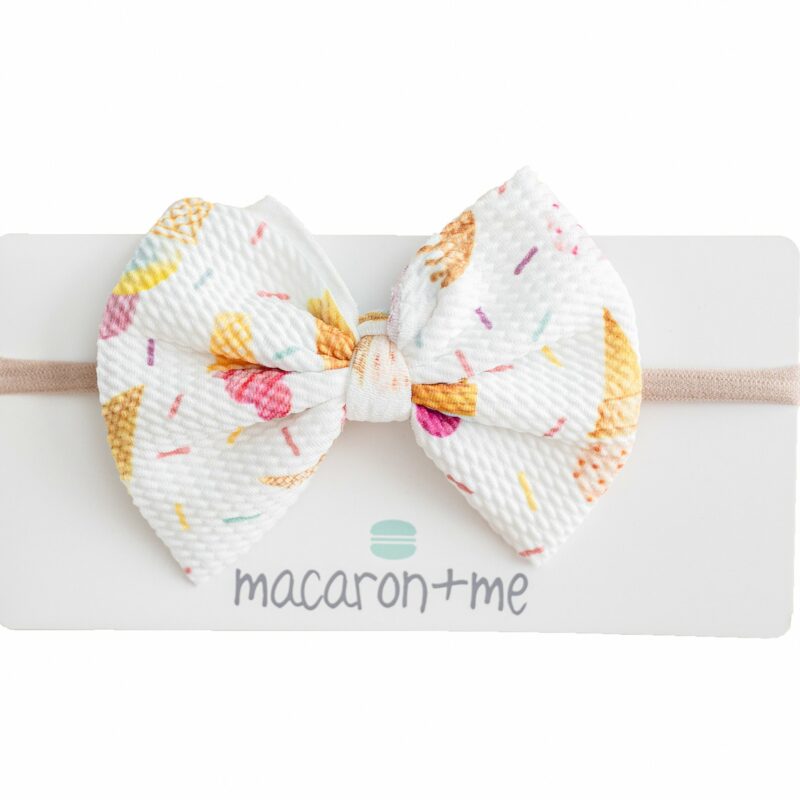 macaron+me Ice Cream Bamboo Waffle Bow Headband