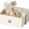 Maileg Little Sister Dancing Mouse in Daybed