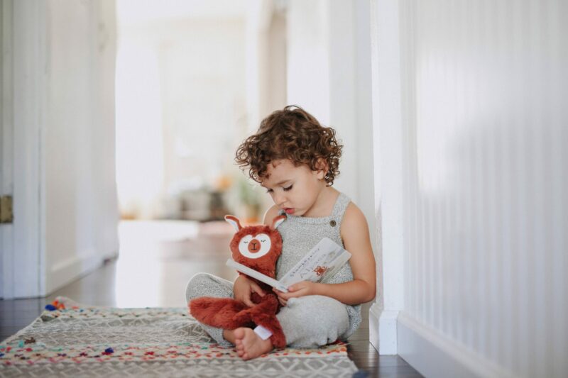 Slumberkins Copper Alpaca Snuggler and Board Book Stress Relief Bundle