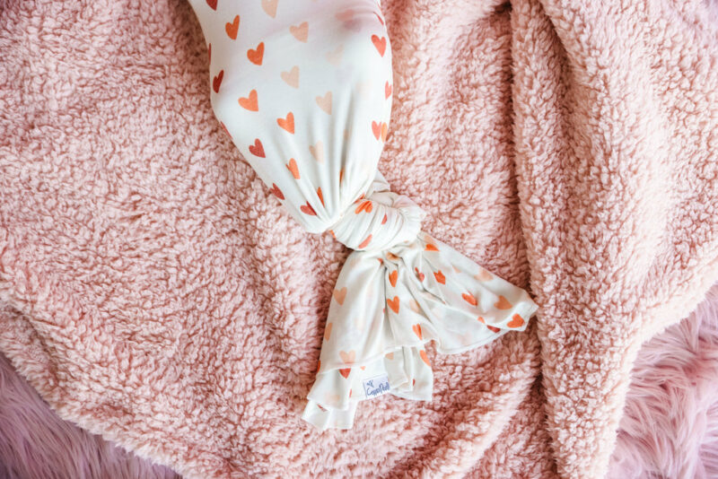 Copper Pearl Cupid Knit Swaddle Blanket