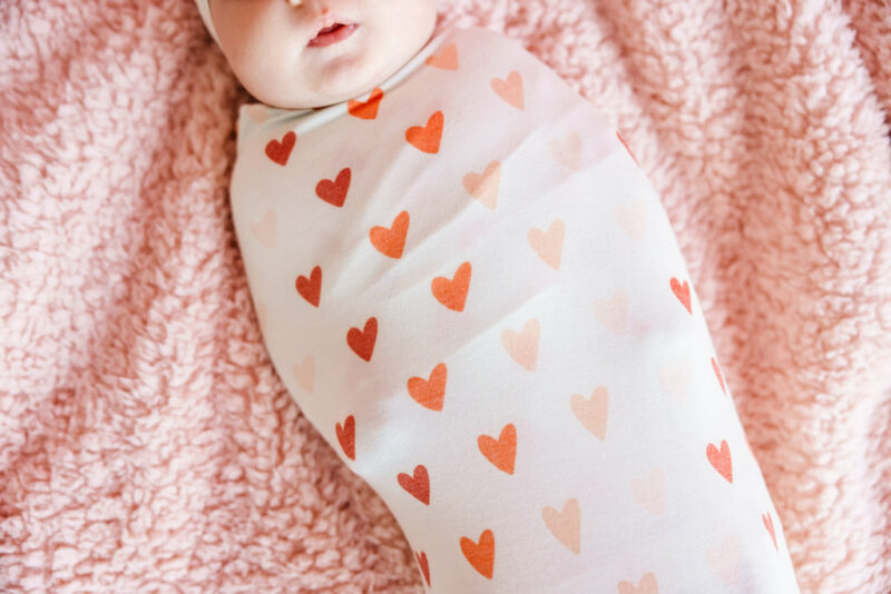 Copper Pearl Cupid Knit Swaddle Blanket