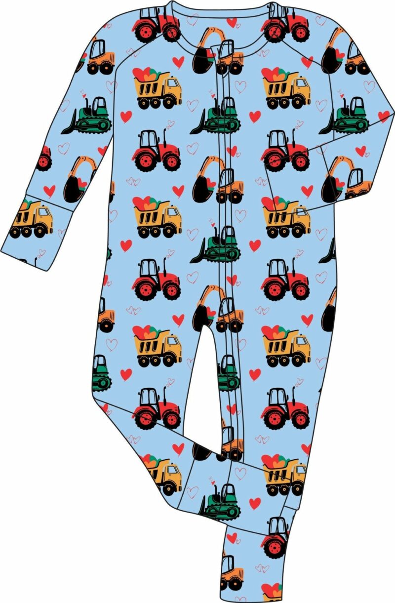 Laree + Co Valentine Digger Bamboo Viscose Convertible Footie