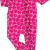 Laree + Co Valentine Hearts Ruffle Bamboo Viscose Convertible Footie