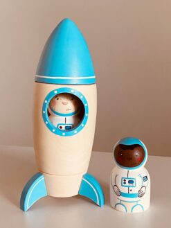 PoppyBaby Co Blue Rocket Ship with Astronaut