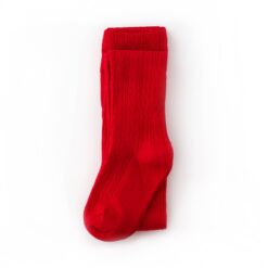 Little Stocking Co Bright Red Cable Knit Tights