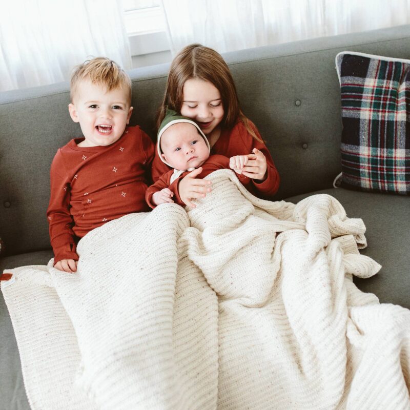 goumi Knit Organic Cotton Blanket in Cascades