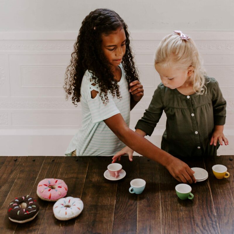 Pebble Pink Donut Knit Rattle