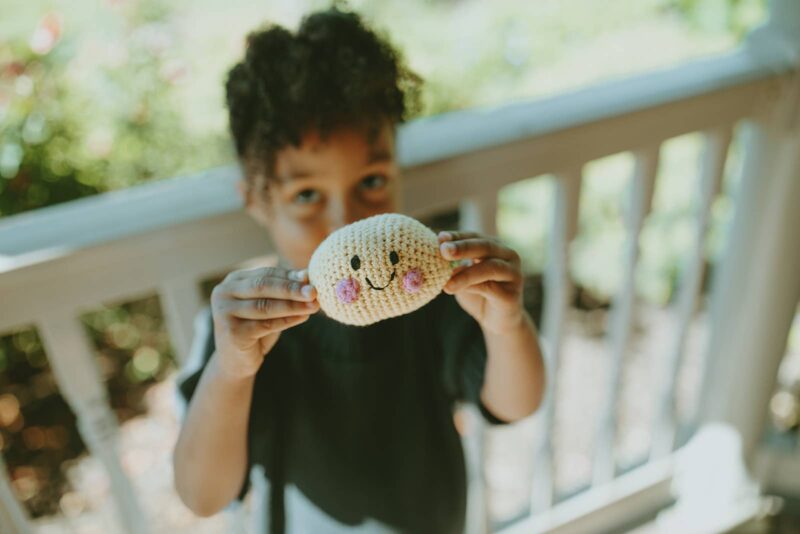 Pebble Lemon Knit Rattle