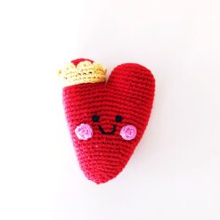 Pebble Red Heart Knit Rattle