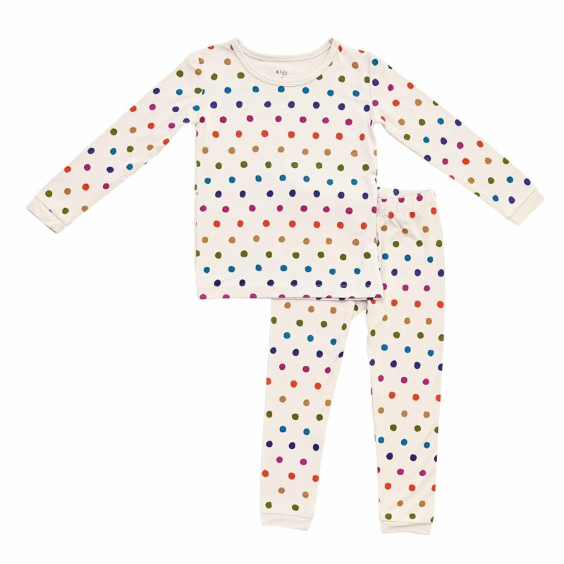 Kyte BABY Toddler Pajama Set in Oat Polka Dot