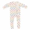 Kyte BABY Zippered Footie in Oat Polka Dot