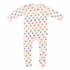 Kyte BABY Zippered Footie in Oat Polka Dot