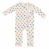 Kyte BABY Zippered Romper in Oat Polka Dot