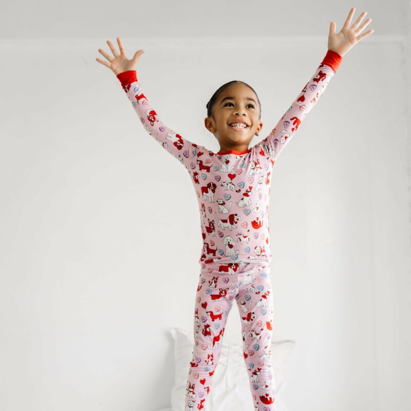 Little Sleepies Pink Furever Valentines Two-Piece Bamboo Viscose Pajama Set