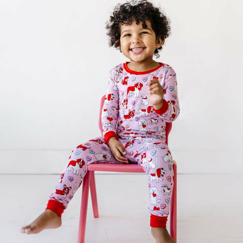 Little Sleepies Pink Furever Valentines Two-Piece Bamboo Viscose Pajama Set