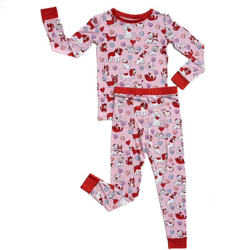 Little Sleepies Pink Furever Valentines Two-Piece Bamboo Viscose Pajama Set