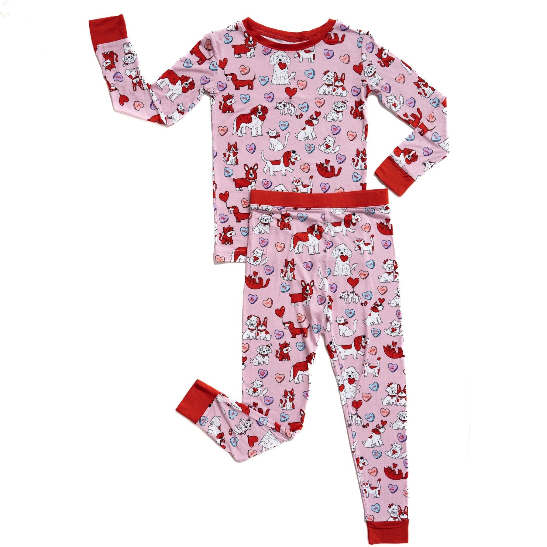 Little Sleepies Pink Furever Valentines Two-Piece Bamboo Viscose Pajama Set  – Blossom