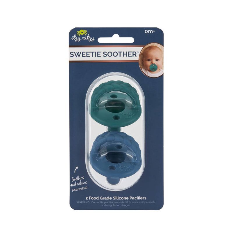 Itzy Ritzy Sweetie Soother Pacifier Set 2-Pack in Deep Sea + Denim