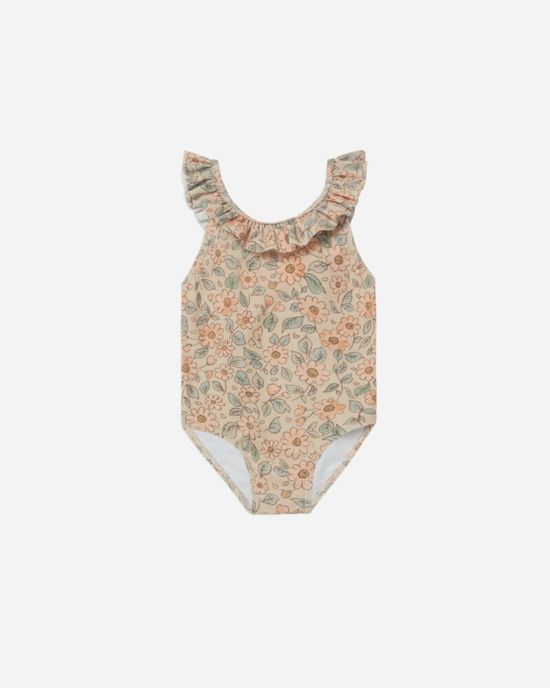 Rylee + Cru Blush Floral Arielle One-Piece Swimsuit