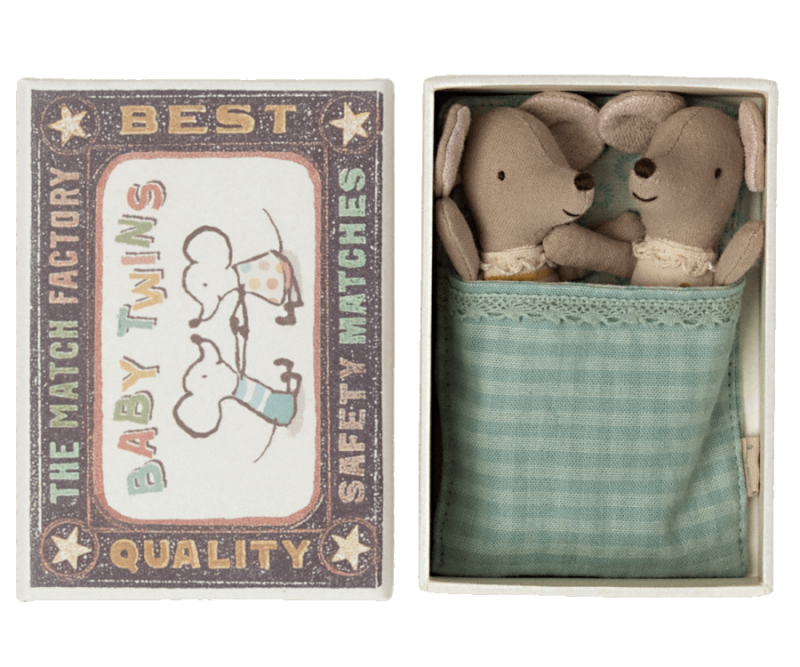 Maileg Baby Mice Twins in Matchbox