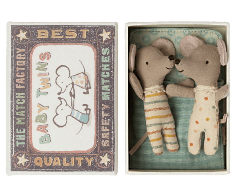 Maileg Baby Mice Twins in Matchbox