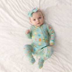 Macaron + Me Two Piece Long Sleeve Ocean Stripes Jammies Bamboo Pajamas Set  - SnapdragonsBaby