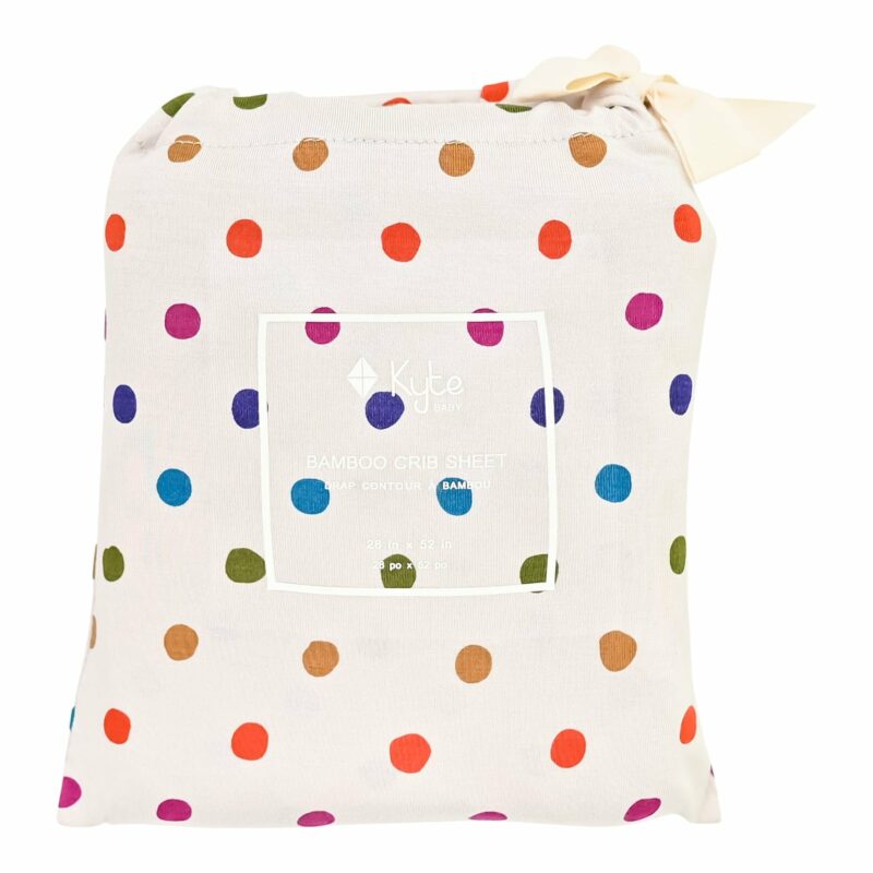 Kyte BABY Crib Sheet in Oat Polka Dot