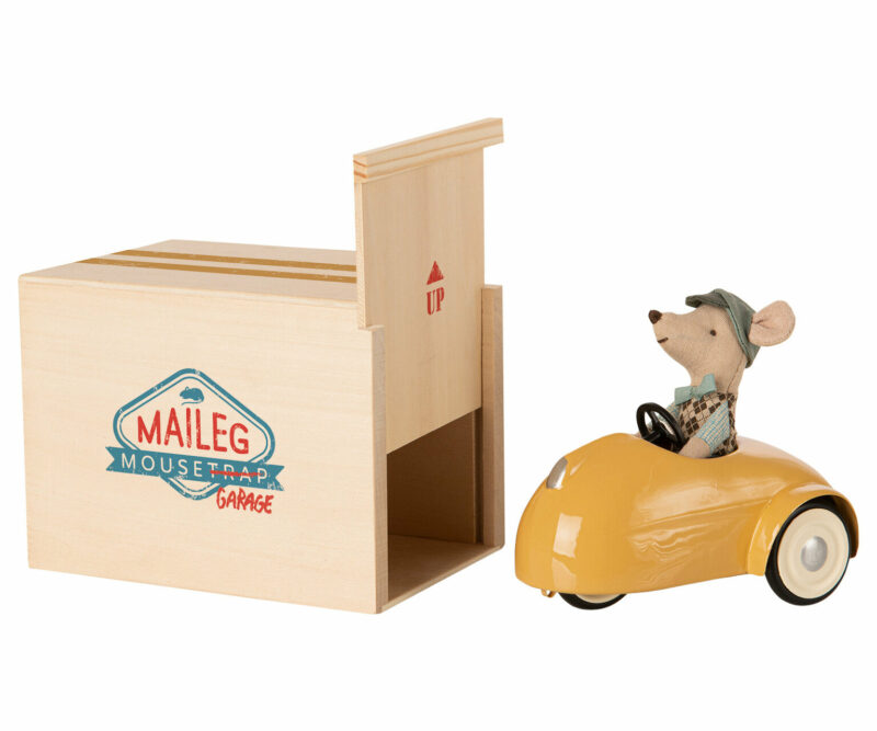 Maileg Yellow Mouse Car with Garage