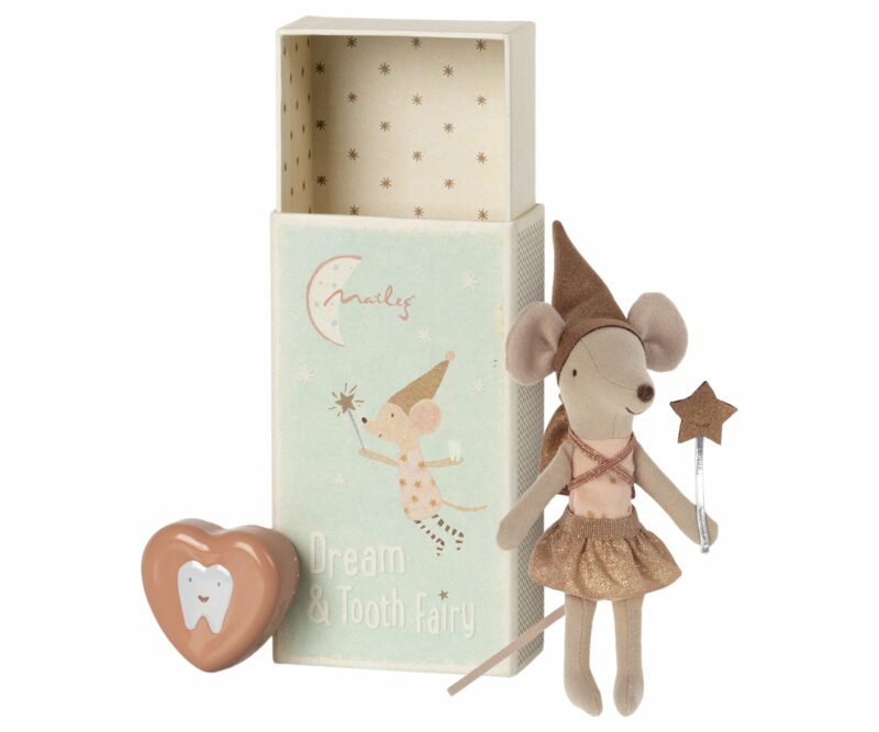 Maileg Tooth Fairy Mouse in Matchbox Rose