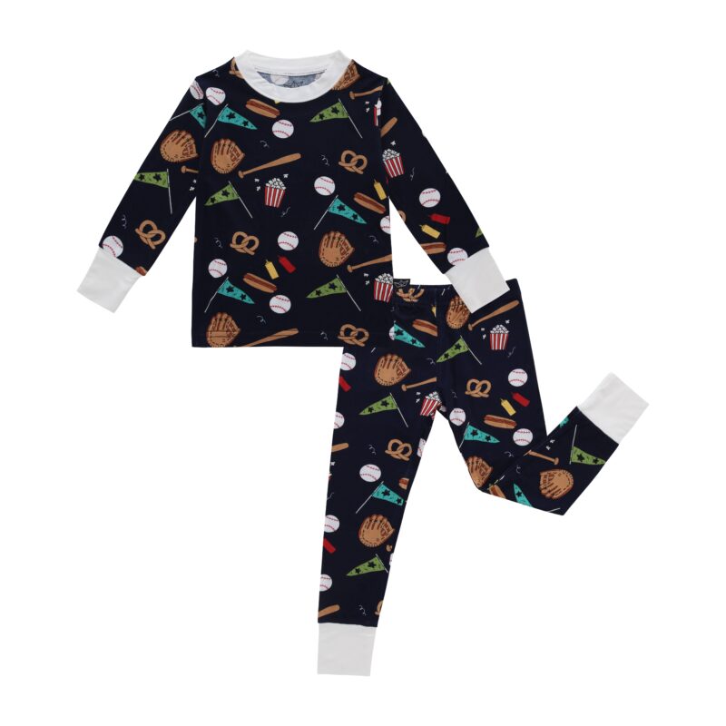 Peregrine Kidswear Baseball Bamboo Viscose Two-Piece Pajama Set