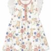 Tesa Babe Easter Garden Eyelet Flutter Sleeve Dress