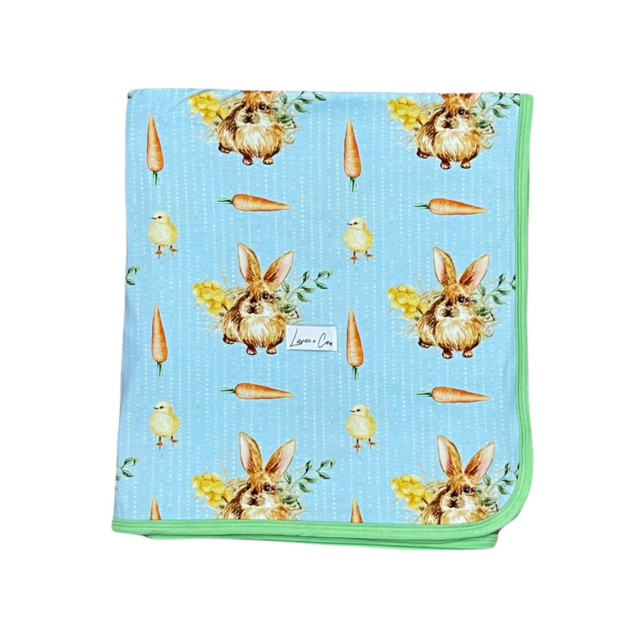 Laree + Co Easter Bunnies Bamboo Viscose Toddler Blanket