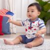 Tesa Babe Stars and Stripes Shirt and Shorts Outfit Set