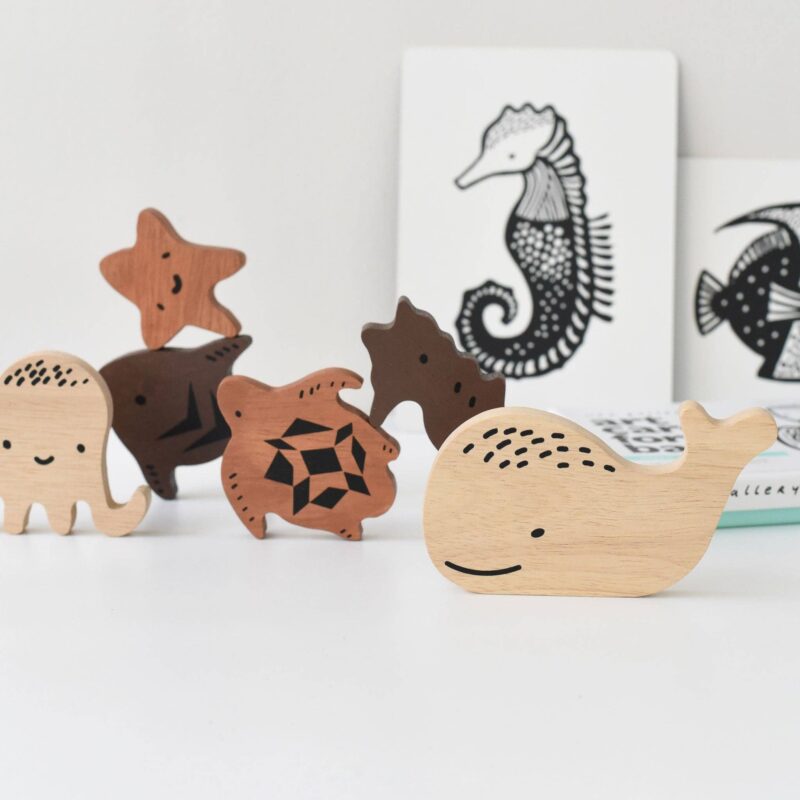 Wee Gallery Ocean Animals Wooden Tray Puzzle