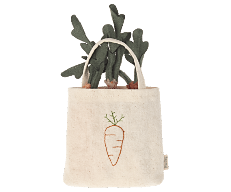 Maileg Carrots in a Shopping Bag