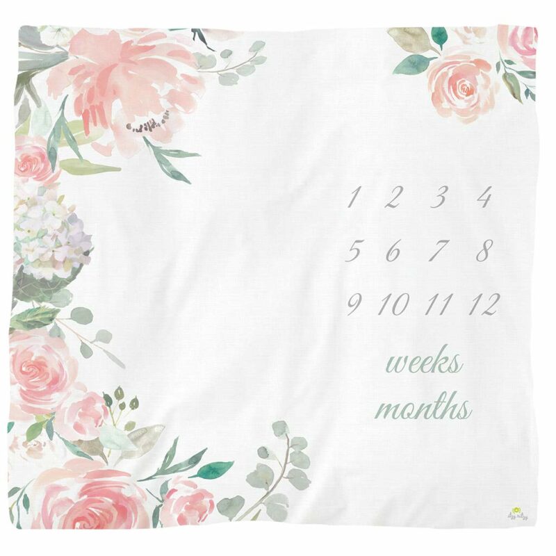 Itzy Ritzy Cutie Captures Floral Milestone Blanket with monthly markers