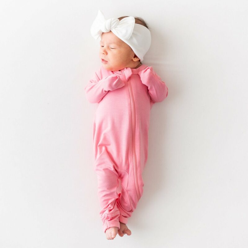 Kyte BABY Zippered Romper in Rose