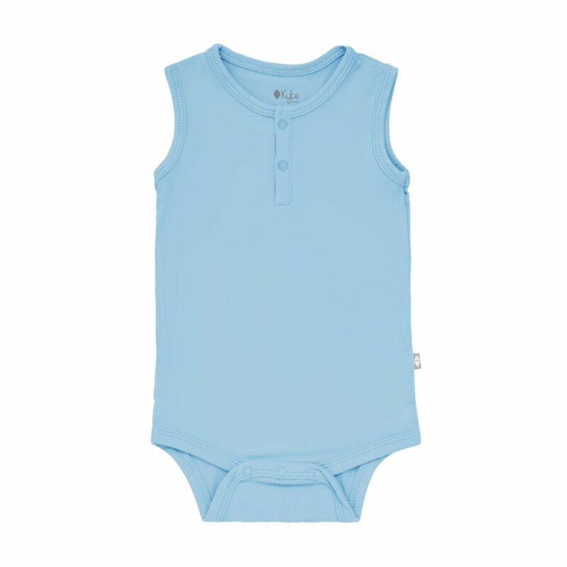 Kyte BABY Sleeveless Bodysuit in Stream