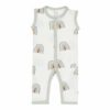Kyte BABY Sleeveless Snap Romper in Aloe Rainbow
