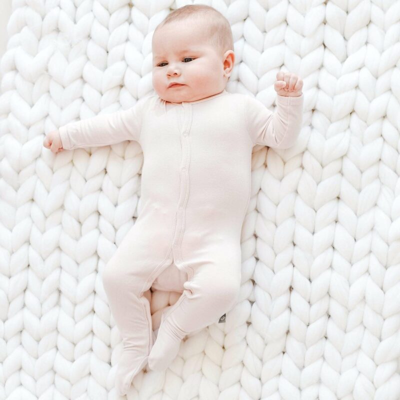 Kyte BABY Snap Footie in Blush Kyte BABY Snap Footie in Blush